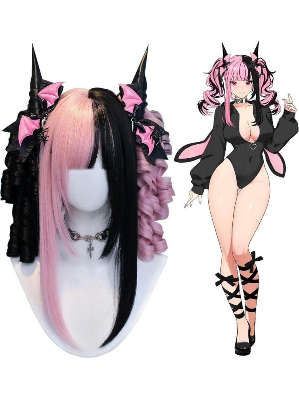 Gradient Pink Anime Cosplay Wig | Cute Lolita Style Hairpiece for Dress-Up